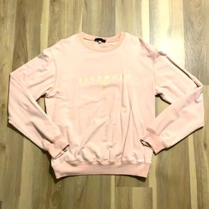 Richmond X pale pink sweatshirt with gold logo, M